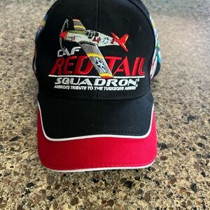Red Tail Squadron Black and Red Cap